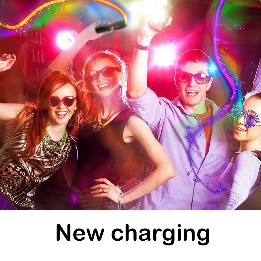 LED Fiber Optic Whip - Rechargeable Glowing Whip - for Raving EDM Festivals