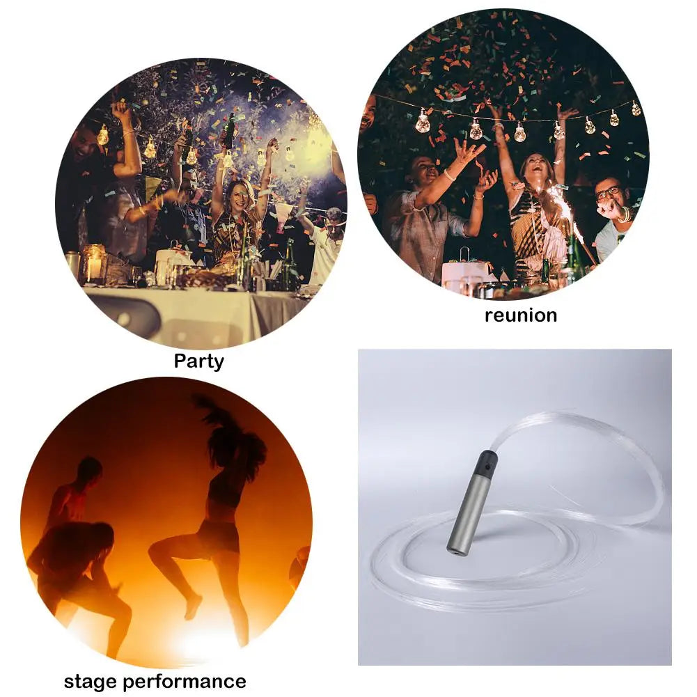LED Fiber Optic Whip - Rechargeable Glowing Whip - for Raving EDM Festivals