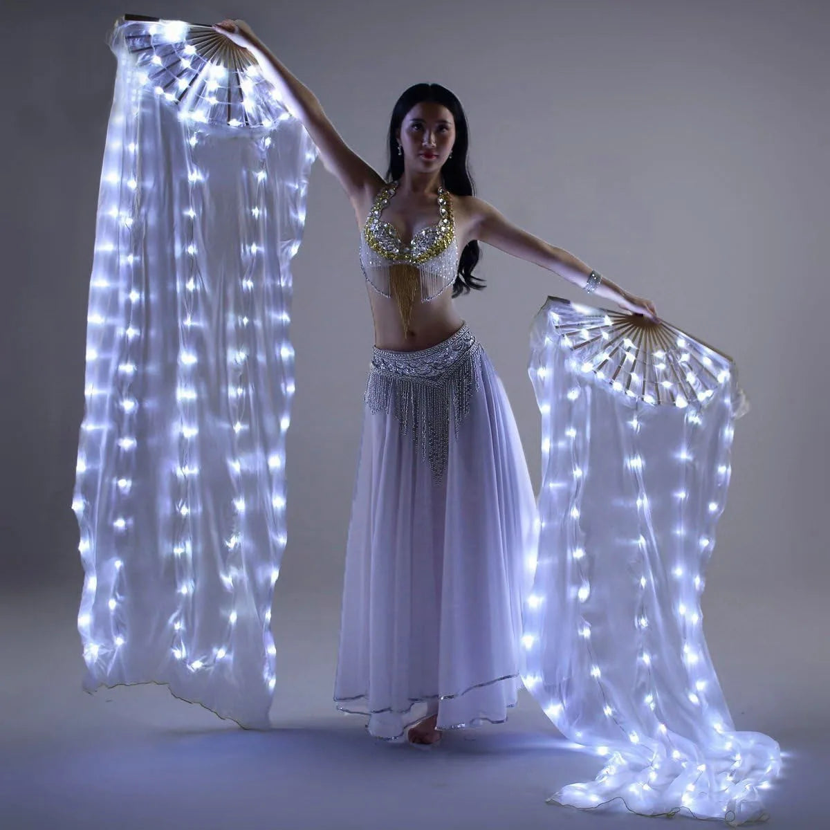 LED Silk Fan for Belly Dancing