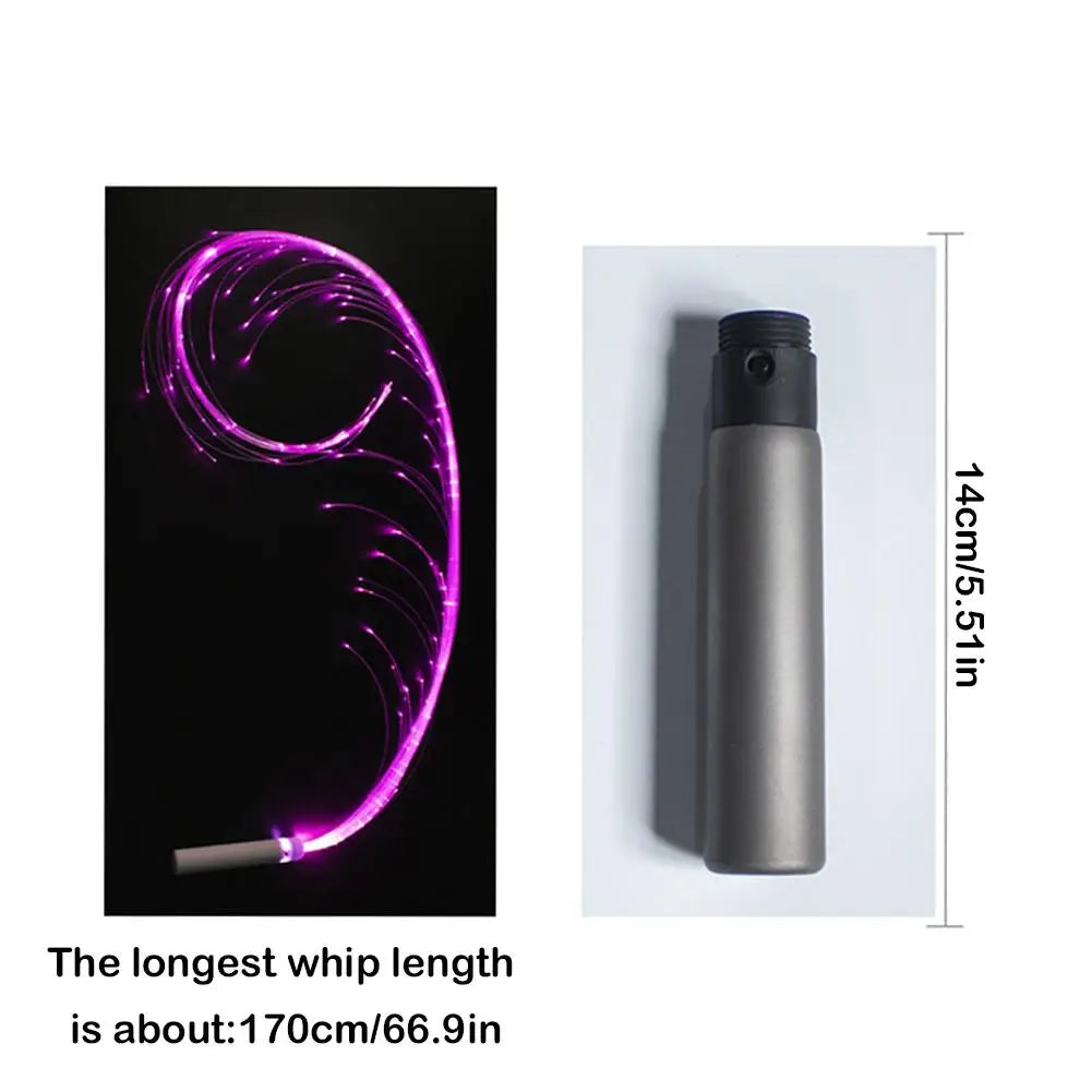 LED Fiber Optic Whip - Rechargeable Glowing Whip - for Raving EDM Festivals